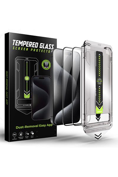 Generic Screen Protector for iPhone 15 Pro Max, 9H Hardness Anti Scratch, Auto Dust Removal Installation