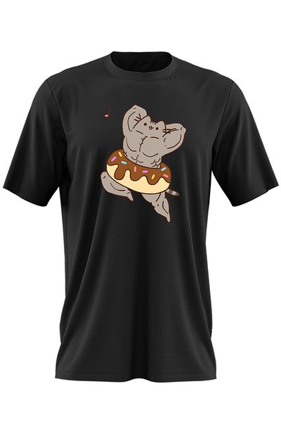 OEM Men's T-shirt Pusheen Cat Muscle Gym Workout Cat