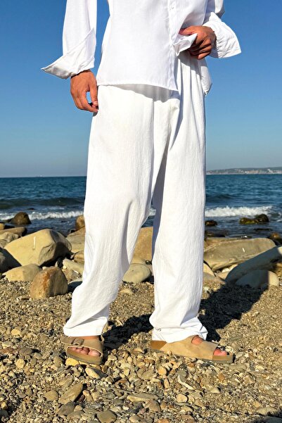 Flaw Wear Double Pleated Linen Trousers