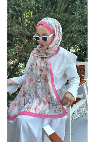 Ahsenhijab Retro Desen Pamuk Soft Şal Yaz Serisi
