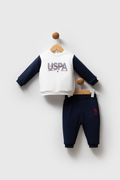 U.S. Polo Assn. مجموعة مرخصة للأطفال الرضع مكونة من قطعتين