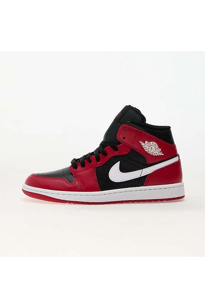 JORDAN Air 1 Mid "Black/ White-Gym Red"