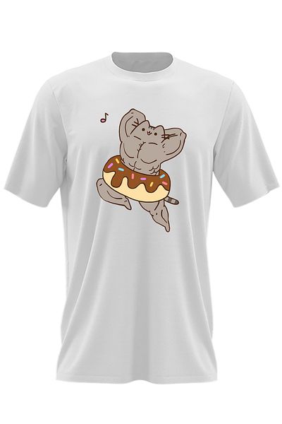 OEM Men's T-shirt Pusheen Cat Muscle Gym Workout Cat