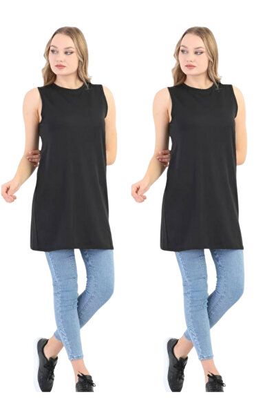 dgs look 2 Pack Black Zero Sleeve Undershirt Tunic