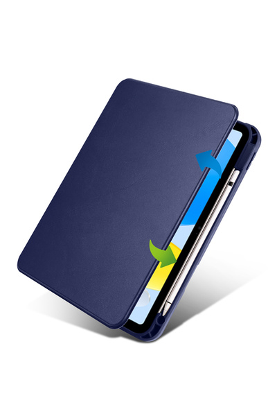 xemu iPad 11Th Generation 2025 Case Ata Case with Thermal Pen Compartment and Rotatable Stand - Navy Blue