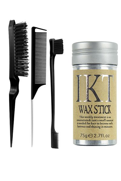 IKT 4Pcs Hair Wax Stick & Slick Back Hair Comb Set, Styling Accessories for Women