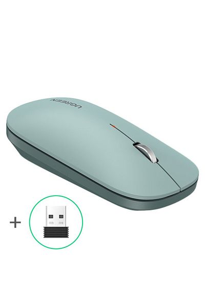 Ugreen Poręczna myszka bezprzewodowa do komputera USB zielony