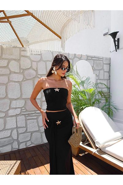 ESRAHELVACI Star Buckle Detailed Skirt Suit