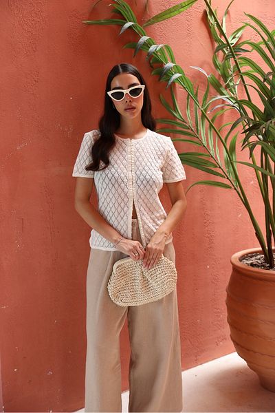 Özge Özgenç Lace Look Agraft Knitwear Cardigan