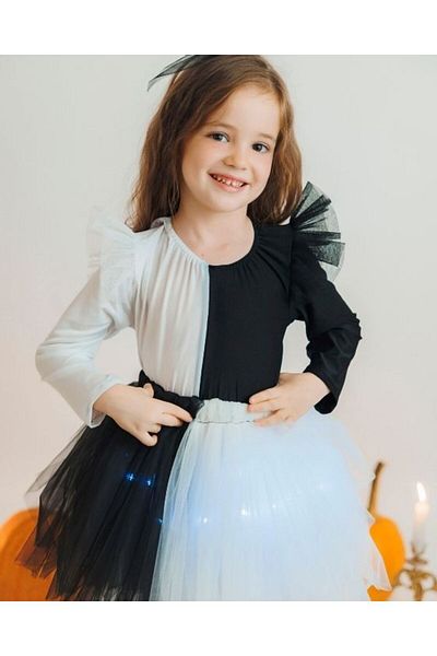 fustite cu luminite Bodysuit with Tulle, Ant, Swallow for Spring Celebration - 10-12 years (140-152 cm)