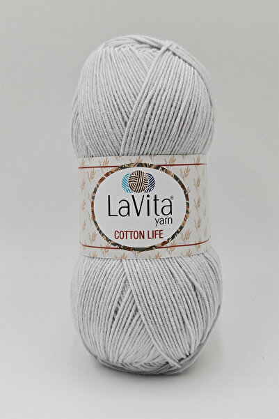 LaVita Yarn Cotton Life El Örgü İpi %50 Pamuk %50 Akrilik 100gr (6040 AÇIK GRİ)