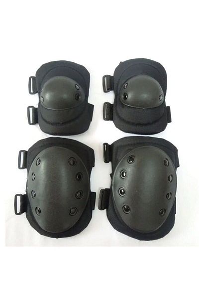Lion camo Genunchiere si cotiere exterioare tactice Model O Ajustabile Knee and Elbow Pads Black