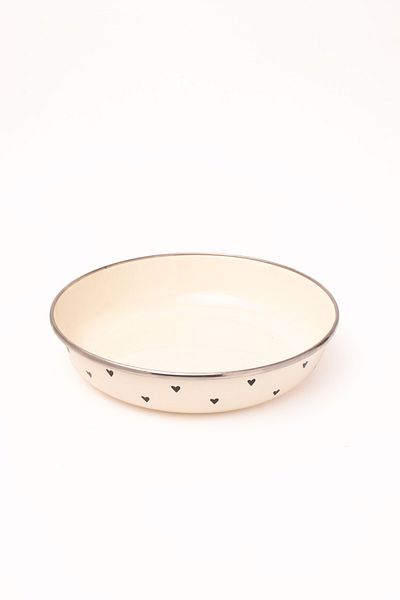 EMAYlab Black Cupid Enamel Bowl Plate - Bowl Bowl - Salad Bowl - Presentation Bowl 21cm