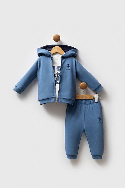 U.S. Polo Assn. Licensed Baby Boy Bottom Top 3 Piece Set