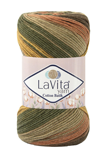 LaVita Yarn Cotton Batik El Örgü Ipi %60 Pamuk %40 Akrilik 100gr (CB07 SKULENT)