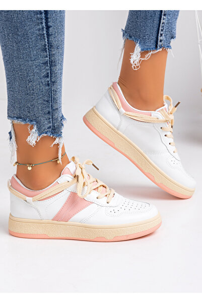 starlike Pantofi sport dama albi cu roz A098