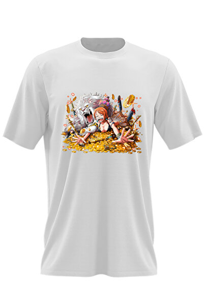 OEM Ανδρικό T-shirt One Piece Nami Treasure Lion Cat