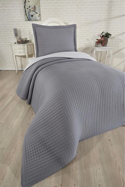 Çeyiz Diyarı Elisa Filled Double Sided Single 180X240 cm Bedspread Anthracite