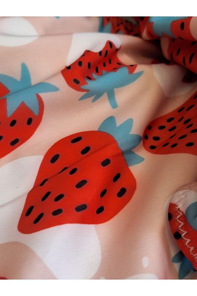 TooHot Girl's Strawberry Ruffle Side Cut Detailed Swimsuit
