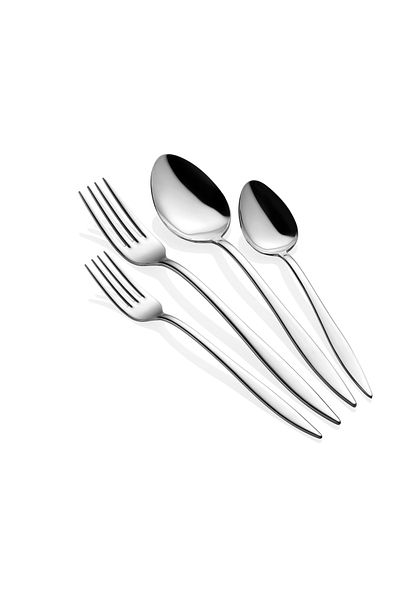 Dame Marie Arles 24 Piece Silver Dinner Spoon, Dinner Fork, Dessert Spoon, Dessert Fork Set for 6 People