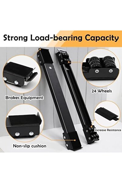 Yuwell YU WELL Furniture Dolly Mobile Roller, Extendable Appliance Rollers Washing Machine Base Black