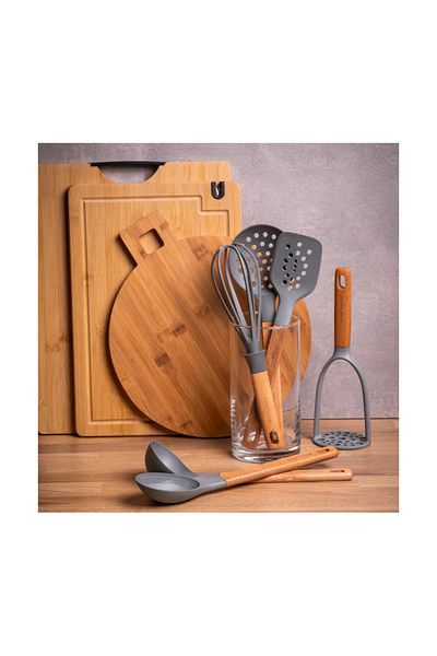 ALTOM DESIGN Martina potato masher, bamboo, silicone, 26 x 8.5 x 7.5 cm