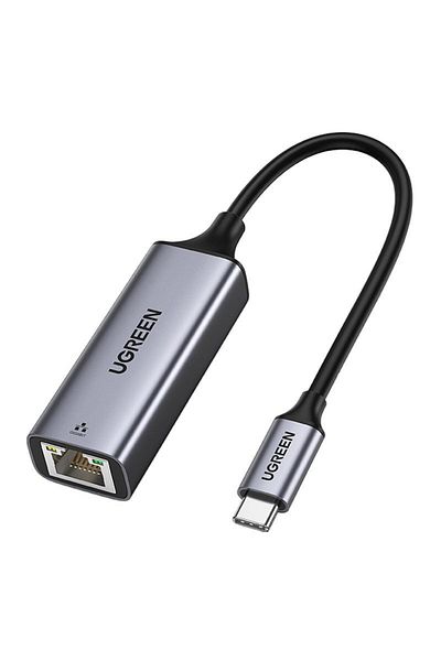 Ugreen Zewnętrzna karta sieciowa LAN RJ45 - USB-C 1 Gigabit Ethernet - szary