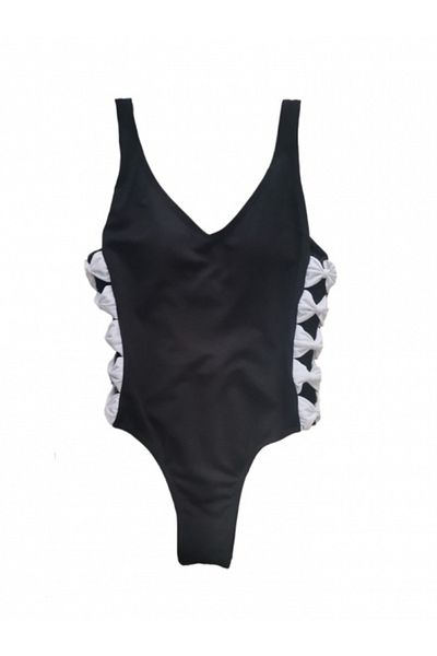 shandian Costum de Baie Intreg, Negru, Modelator: Stil și Confort Pentru Ziua de Plajă Perfectă