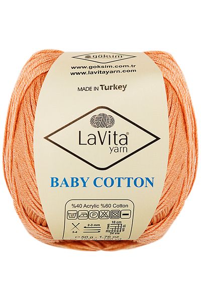 LaVita Yarn Bumbac pentru copii Amigurumi și ață de tricotat manual 40% acril 60% bumbac 50gr (4001 YAVRUAĞZI)