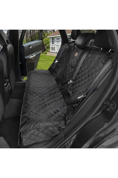 Elindor Car seat cover for animal protection, universal, dogs and cats, waterproof, non-slip, 143cm, black