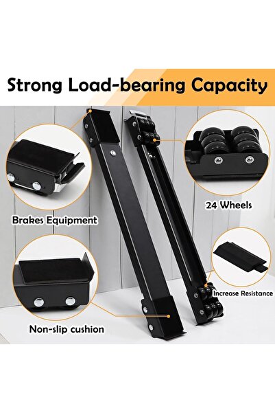 Yuwell YU WELL Furniture Dolly Mobile Roller, Extendable Appliance Rollers Washing Machine Base Black