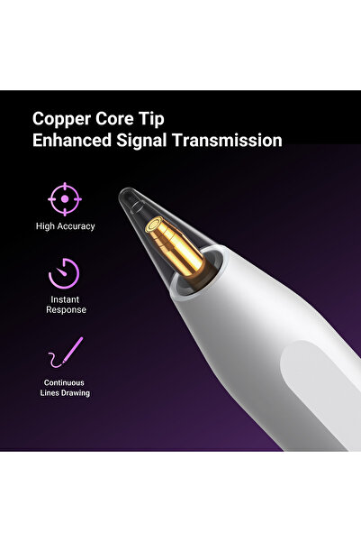 Ugreen Stylus pentru tablete iPad cu încărcare wireless, alb