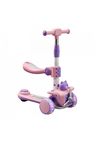 Nichiduta 3 in 1 scooter for children, Nichiduta, foldable, with adjustable handlebar, ergonomic handles, music,