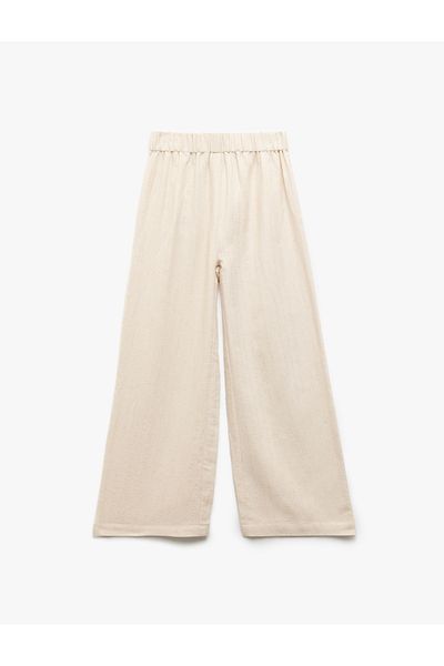 Koton Elastic Waist Pocket Detailed Palazzo Trousers