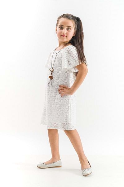 WECAN EXCLUSİVE Daisy Dress with Volan Sleeves White