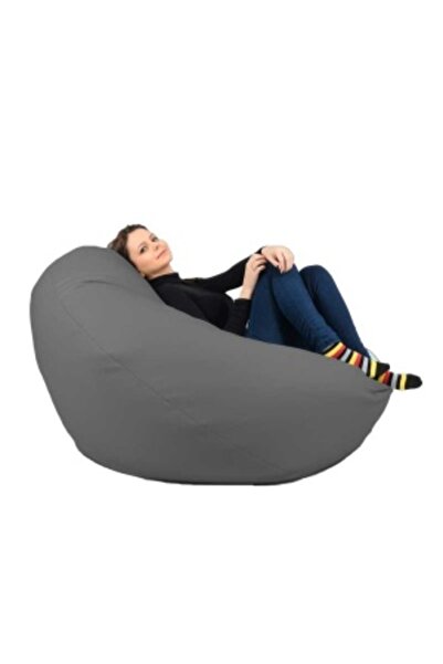 Pufrelax Fotoliu Nirvana Gigant, Material Piele ecologica - Dark Grey