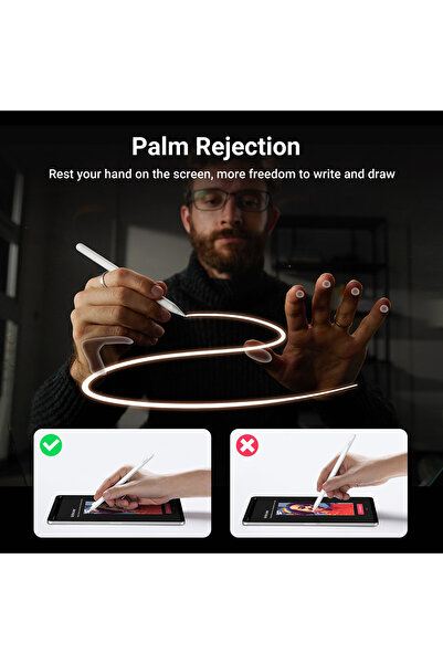 Ugreen Stylus pentru tablete iPad cu încărcare wireless, alb