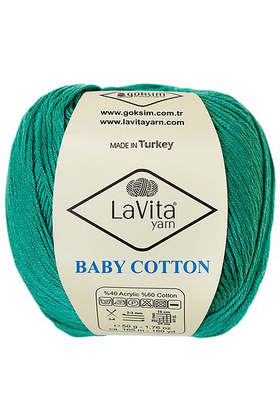 LaVita Yarn Bumbac pentru copii Amigurumi și ață de tricotat manual 40% acril 60% bumbac 50gr (5043 CANDY TURQUOISE)