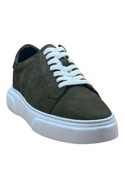 Greyybull Shoes Khaki Nubuck Men's Sneakers-Khaki Leather Sneakers