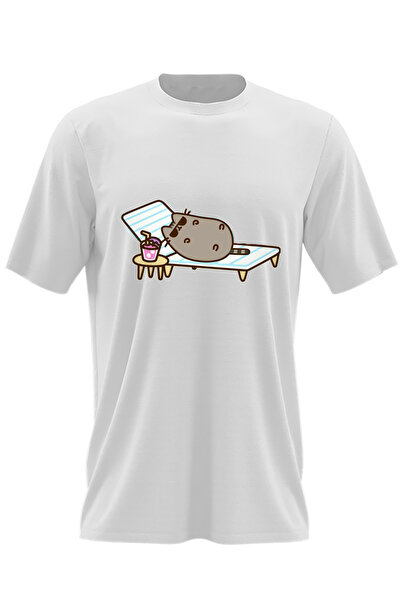 OEM Мъжка тениска Pusheen Cat Beach Sun Vacation
