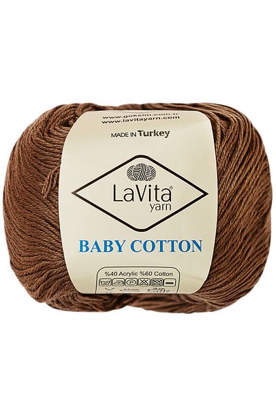 LaVita Yarn Βρεφικό βαμβακερό Amigurumi και πλεκτό νήμα 40% ακρυλικό 60% βαμβάκι 50gr (7001 MINK)