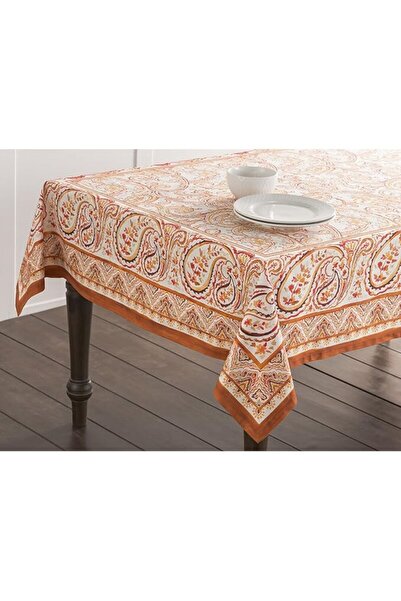 OEM Cotton tablecloth with print for kitchen, dining table, party decoration, rectangular, 160X220