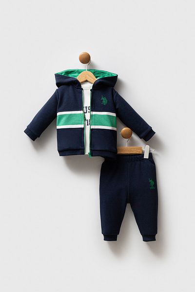 U.S. Polo Assn. Licensed Baby Boy Bottom Top 3 Piece Set