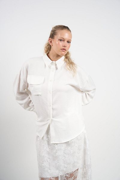 HANIQA Women's Plus Size Lace Skirt Detailed Shirt-Skirt Set (44-50) |   25188
