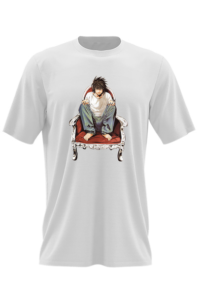 OEM Tricou barbati Death Note L Detectiv Student Scaun Anime