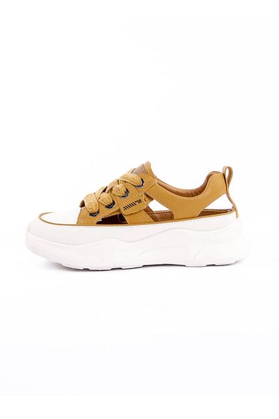 advancer Women's Sports Shoes Made of Genuine Leather 208 Yellow