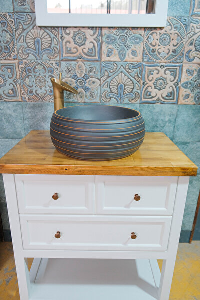 EL YAPIMI Seramik Lavabo Ebat 41x41x15