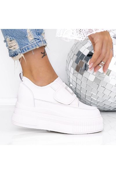 mei Women's Platform Sneakers 3AL6 White