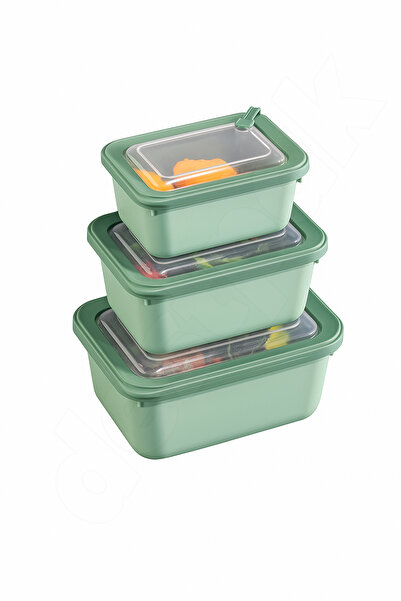 Destpak 3 Pcs Microwave Compatible Plastic Storage Containers - with Lids - with Microwave Plugs - 3 Sizes