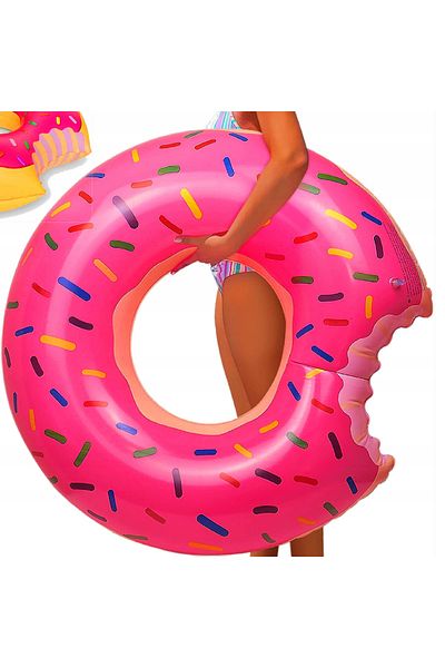 Azaris DUŻE KOŁO DO PŁYWANIA RÓŻOWY DONUT PĄCZEK 90CM